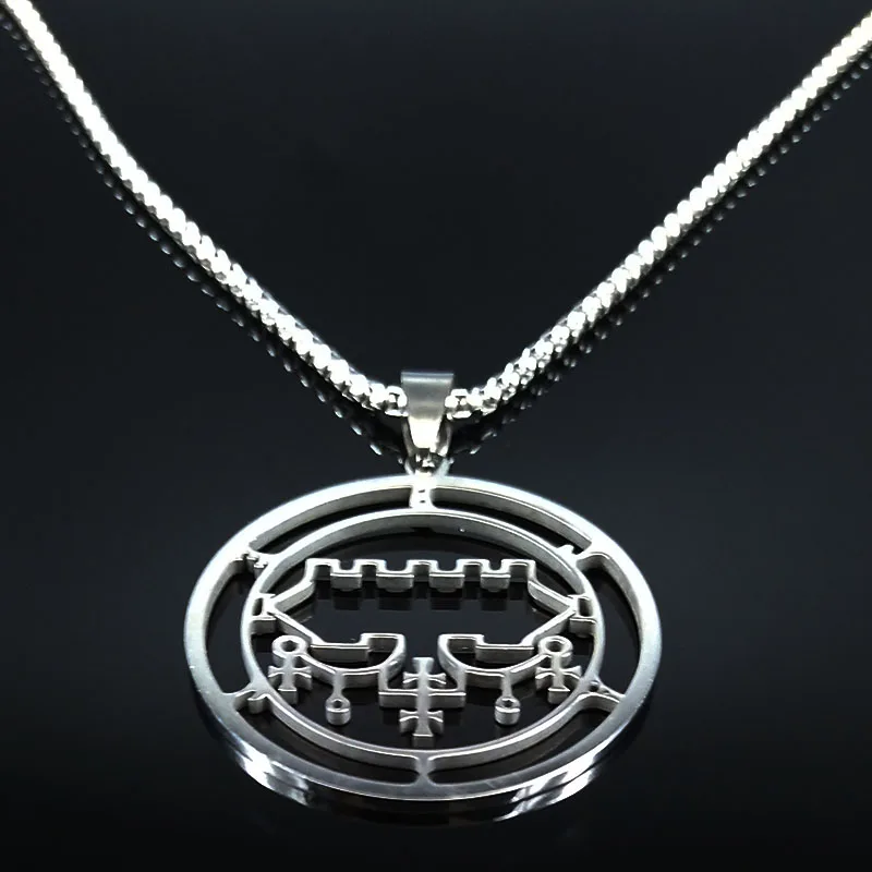 Модное Sigeal Sigil De Lucifer ожерелье с подвеской сатана Asmoday Lazer Key Baphomet ожерелье с маркой ювелирные изделия N20012