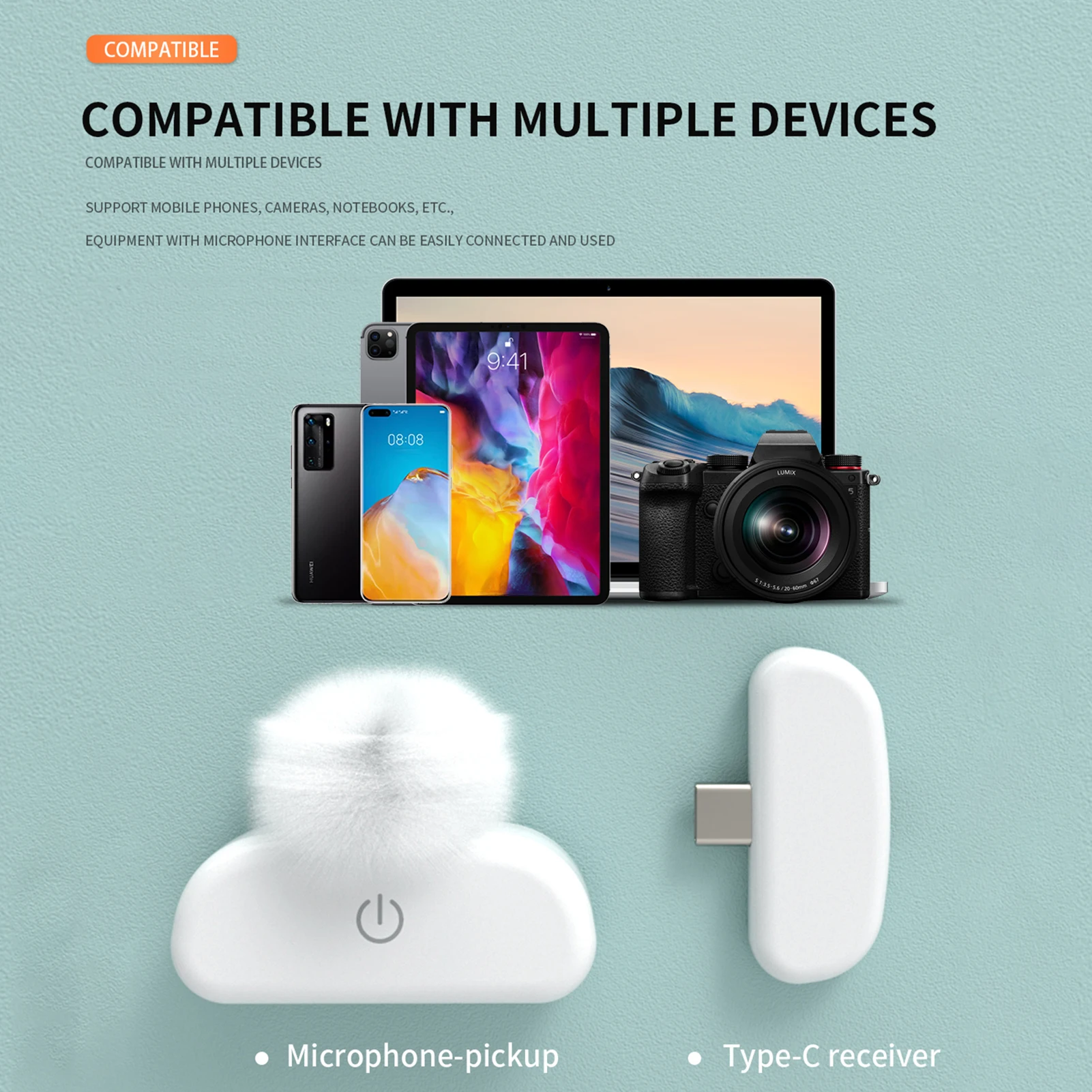 Беспроводной петличный мини-микрофон всенаправленный микрофон с лацканами