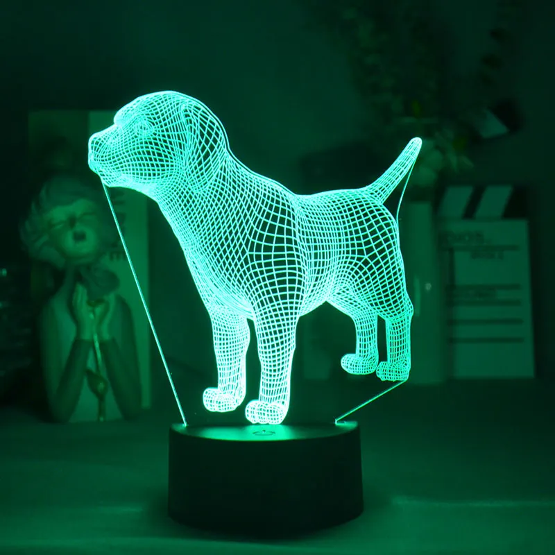 

3D Night Light Acrylic Golden Retriever Pet Dog LED Table Lamp Birthday Gift Nightlight Kids Room