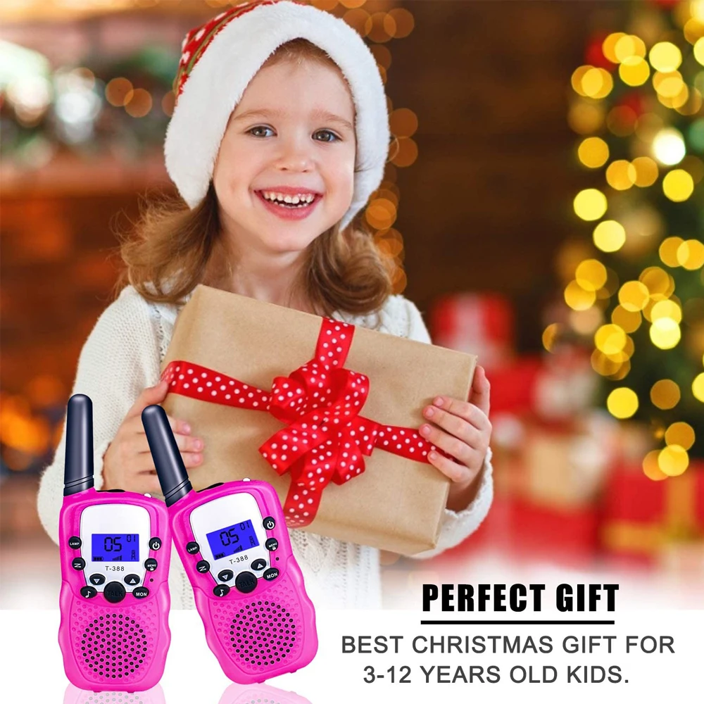 

2/3 Pack Kids Walkie Talkies 3km Range 22 Channels 2 Way hand-free interphone Mini Two-Way Radio Station Family Camping