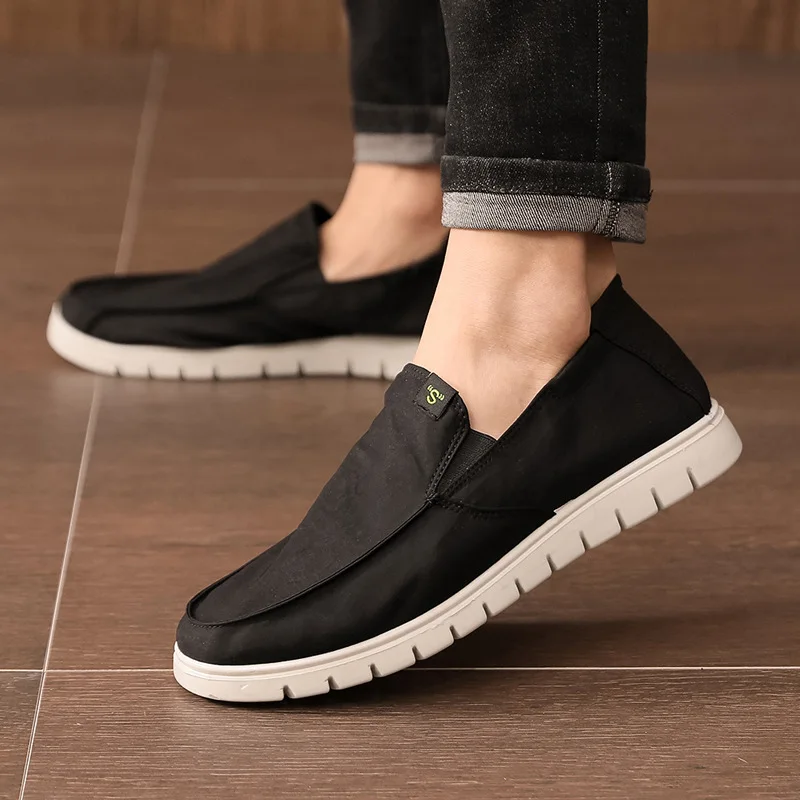 

WZK7 Xinqing casual men's shoes driving non-slip heel shoes spring and summer elastic band cloth shoes