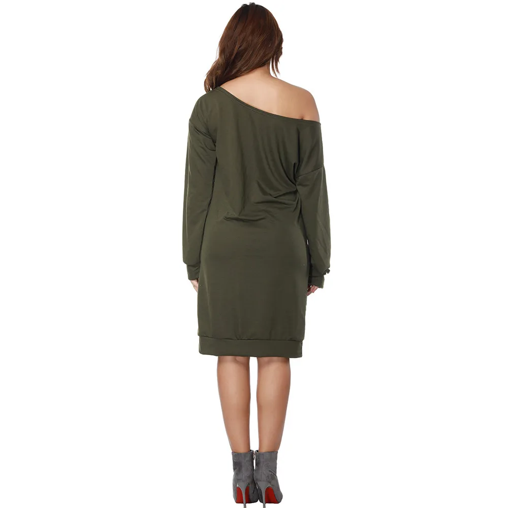 Хит продаж модное женское платье большие размеры длинный рукав с открытыми