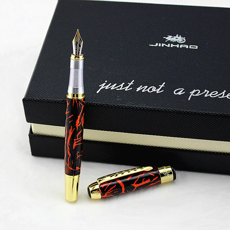 Jinhao 250 Гладкий зажим для шампанского и серебра 0,5 мм/1,0 мм ручка для каллиграфии высококачественная металлическая авторучка ручки для рождественского подарка
