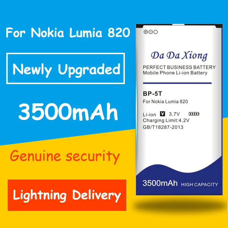 

Large Capacity 3500mAh BP-5T BP5T Li-ion Phone Battery For Nokia Lumia 820 Arrow RM-878 825 820T 820.2
