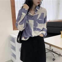 new korean women fashion blouses long sleeve pocket womens harajuku vintage shirt female tops blusas mujer de moda