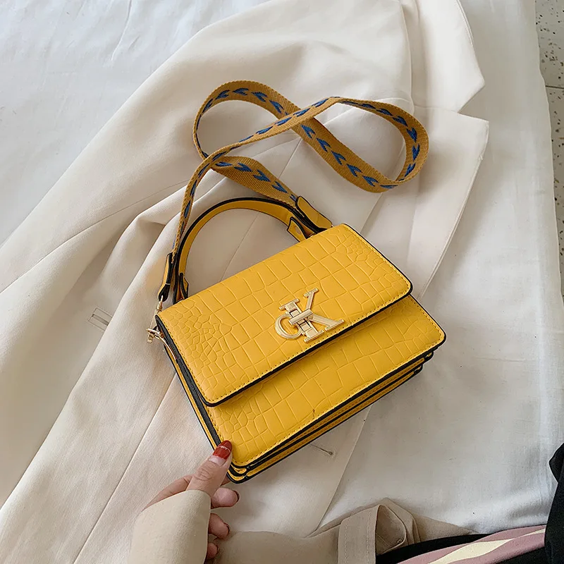 Металлический замок твердого Цвет сумки для женщин с длинной ручкой 2021