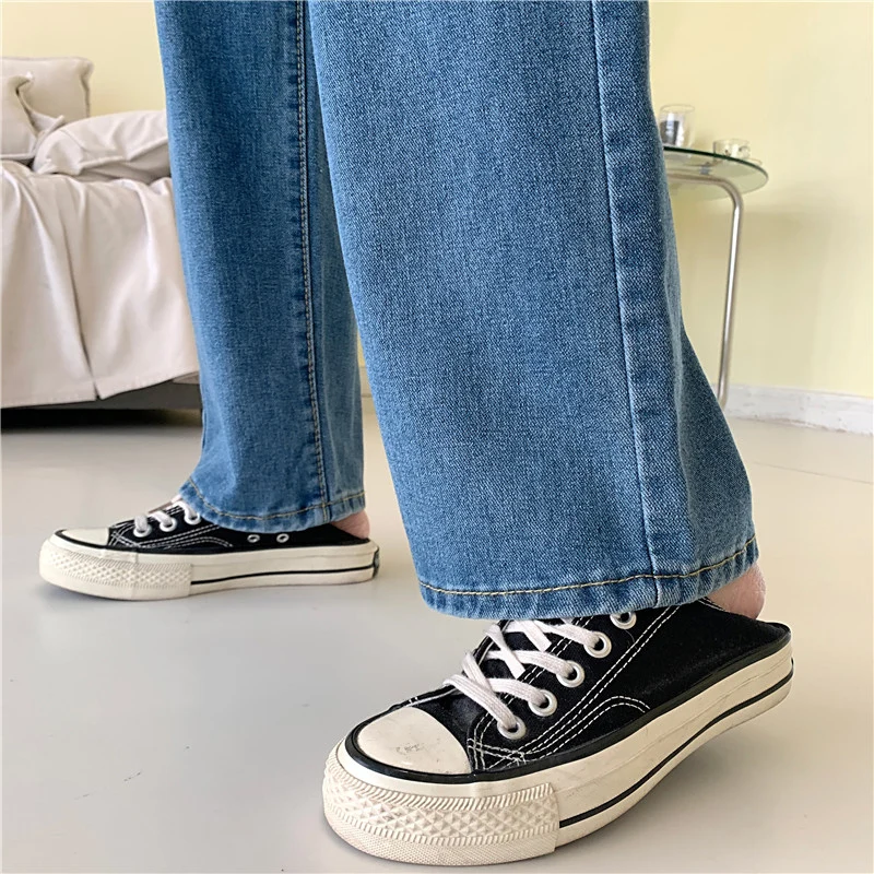 

2020 Autumn Women Loose Jeans Lady Baggy Student Long Straight Slim Denim Wide Leg Pants High Waist Pants Trousers Big Size 4XL