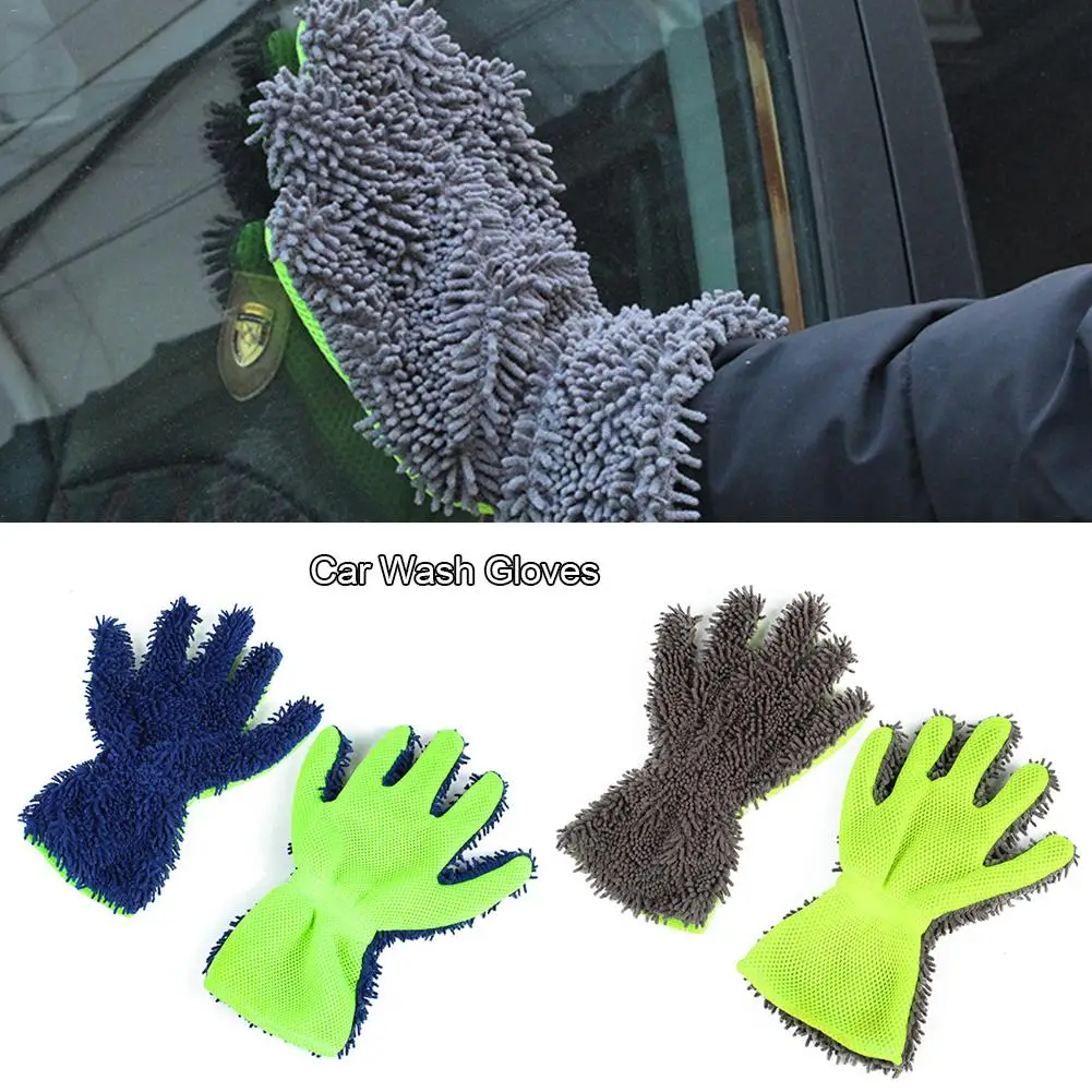 

Microfiber Chenille Car Wash Glove Car Dust Cleaning Mitt Multifunctional Double-sided Gloves for Indoor Outdoor Car Cleaning