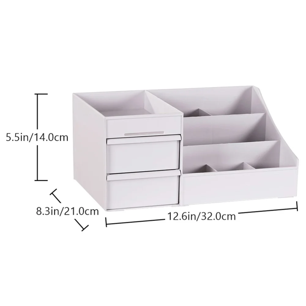 

1pc Creative Multi Slots PP Plastic Desktop Drawer Style Storage Box (White)