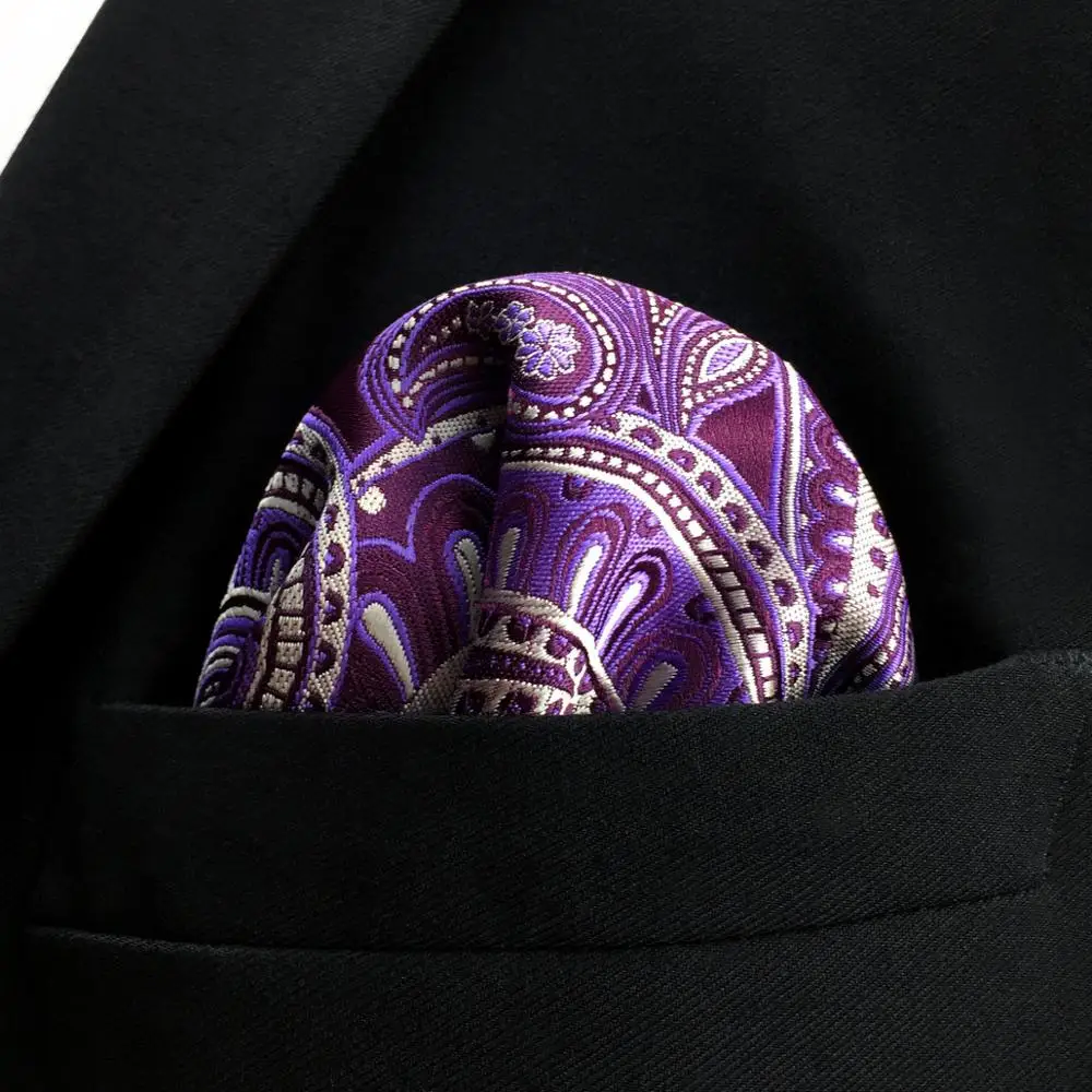 Платок Hanky Paisley фиолетовый Лавандовый платок мужской карманный квадратный |
