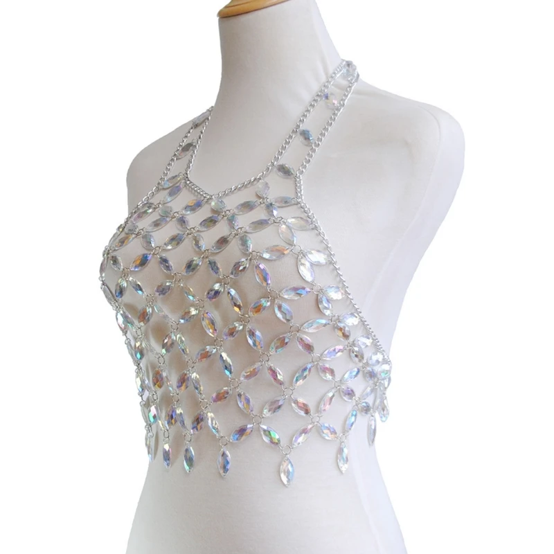 Женское сексуальное ожерелье с лямкой на шее цепочка для бикини многослойное