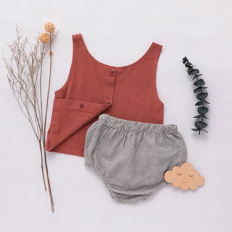 Chifuna/Новинка комплект из однотонного жилета и шорт летняя одежда для маленьких