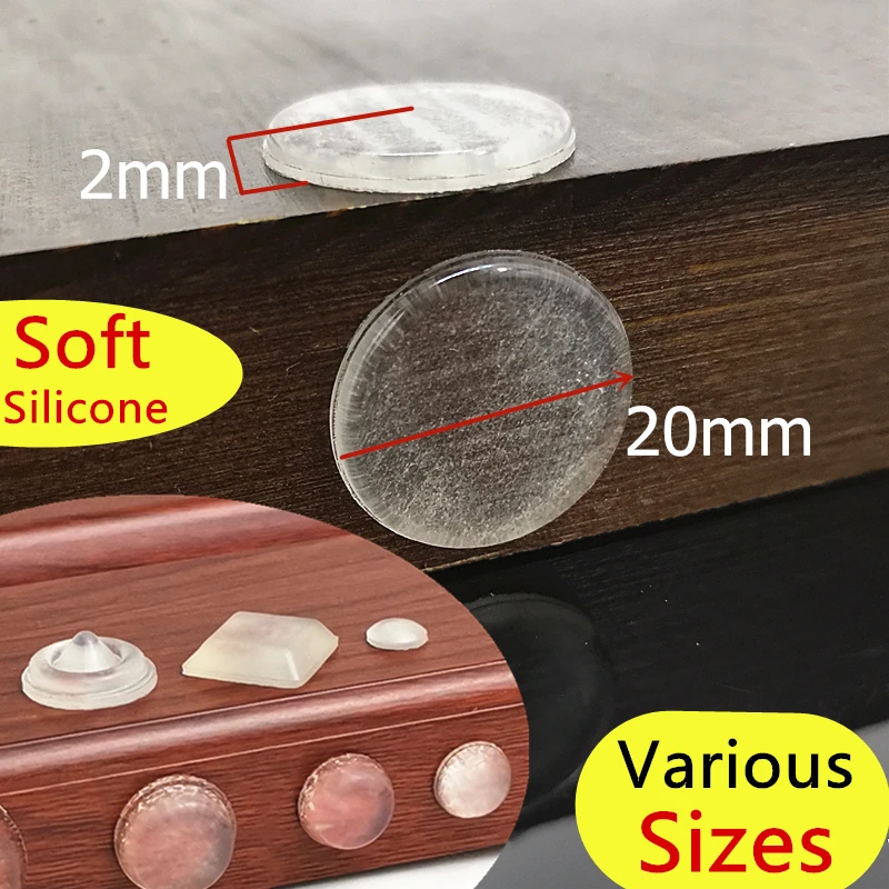 От 18 до 100 зерен/упаковка самоклеющиеся круглые силиконовые бамперы мягкие