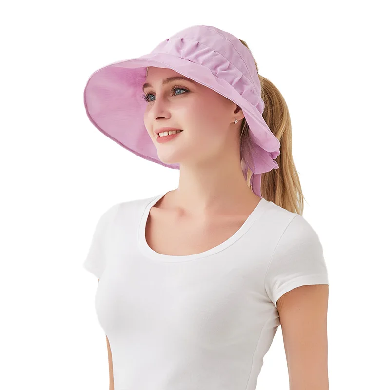 

Summer open top hat Sun Beach Hat Women's sun hat middle edge outdoor riding sun hat