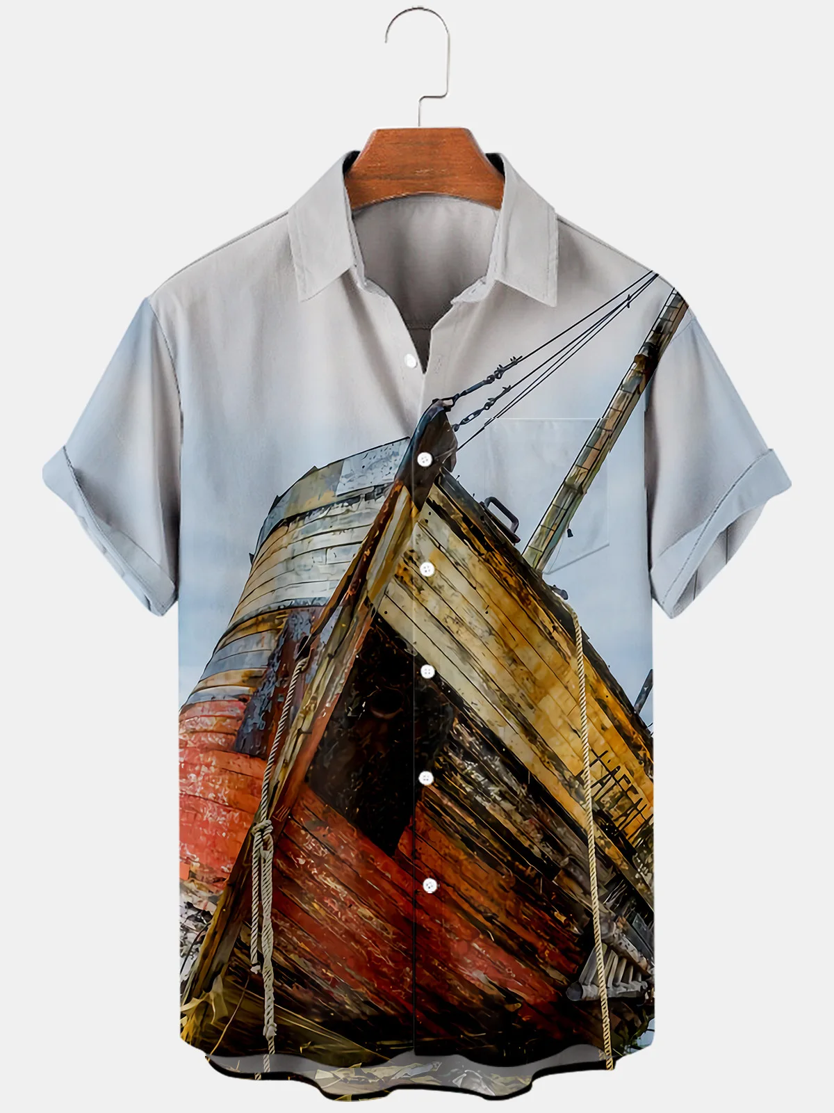 

Мужская Повседневная рубашка в шотландскую клетку, с короткими рукавами и нагрудным карманом, модель 010 в стиле Харадзюку на весну и лето, 2021