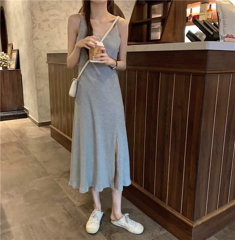 

Early spring and summer 2021 new women's dress Korean version net red design sense slim strap dress fashion