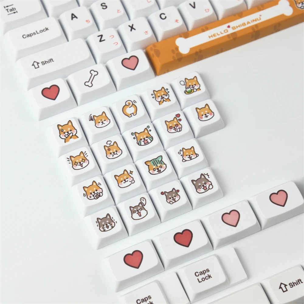 Клавиатура PBT аниме симпатичная собачка XDA профиль 2U 1.75U совместимая с кнопками GH60