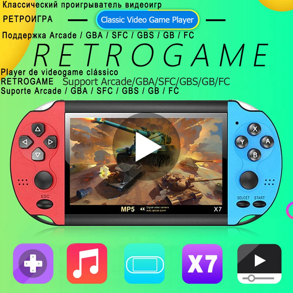 Console do Jogo de Vídeo Máquina de Jogos de Videogame Retro Portátil Handheld Mini Arcada Jogador Emulador Inteligente Gamepad Portatil Retrogame