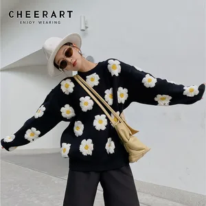 CHEERART Daisy зимние свитера для женщин Модный пуловер вязаный свитер Свитшот рождественский джемпер модная одежда 2020