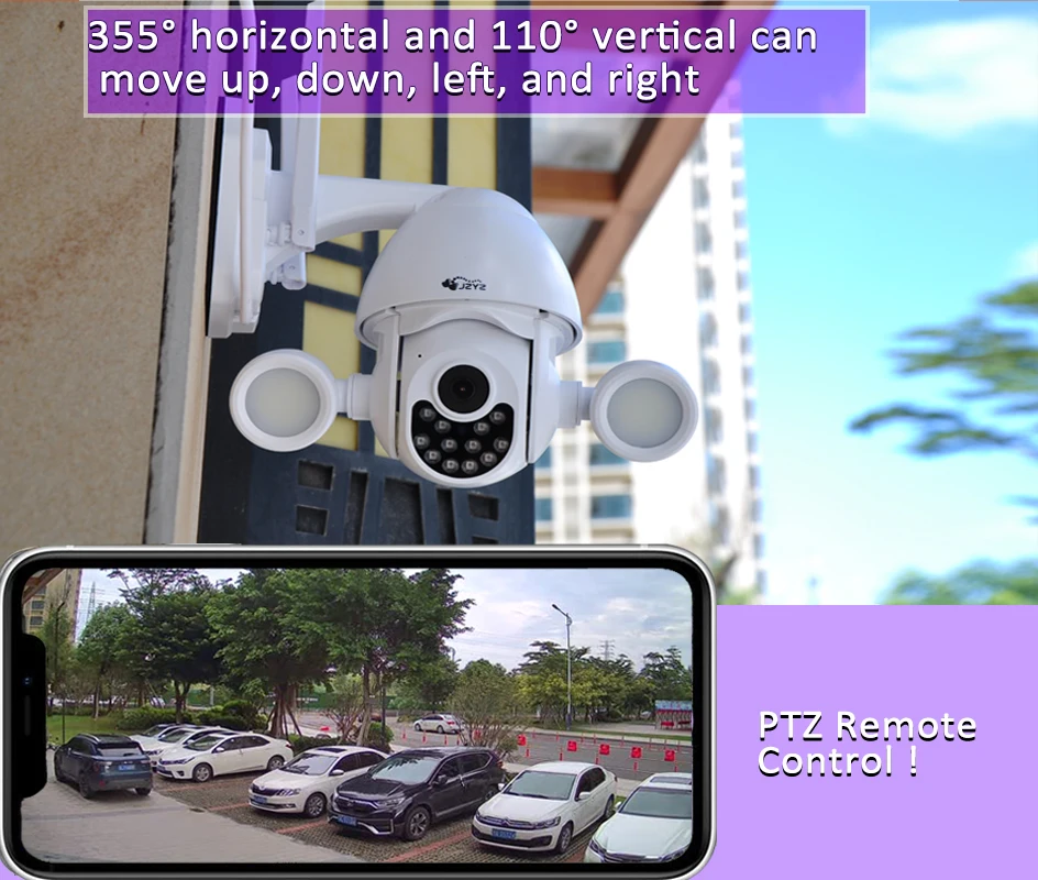 JZYZ 3MP TUYA Защита системы видеонаблюдения умный дом видеокамера 360 ° беспроводная