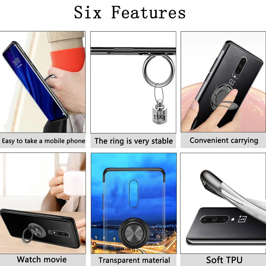 Прозрачный Магнитный силиконовый чехол для телефона Oneplus 8 Pro с