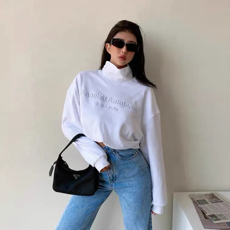 

Женская толстовка с высоким воротником, Осень-зима