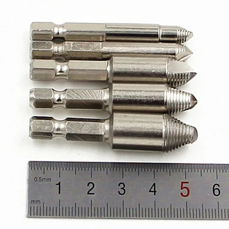 

5-piece stud puller drill bit tool bit 1/4 hexagon shank puller drill bit is easy to take out