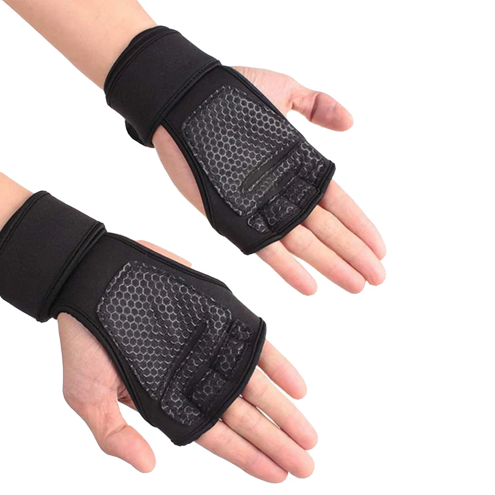 

New 1 Pair Weight Lifting Training Gloves Women Men Fitness Sports Body Building Gymnastics Grips Gym Hand Palm Protector Gloves
