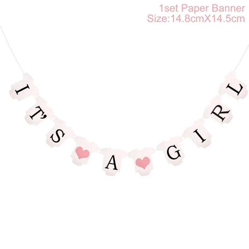 Girl banner FENGRISE/вечерние украшения в виде слона для мальчиков и девочек, украшения для вечеринки на день рождения, детские голубые и розовые украшения в виде конфет - Цвет: Girl banner