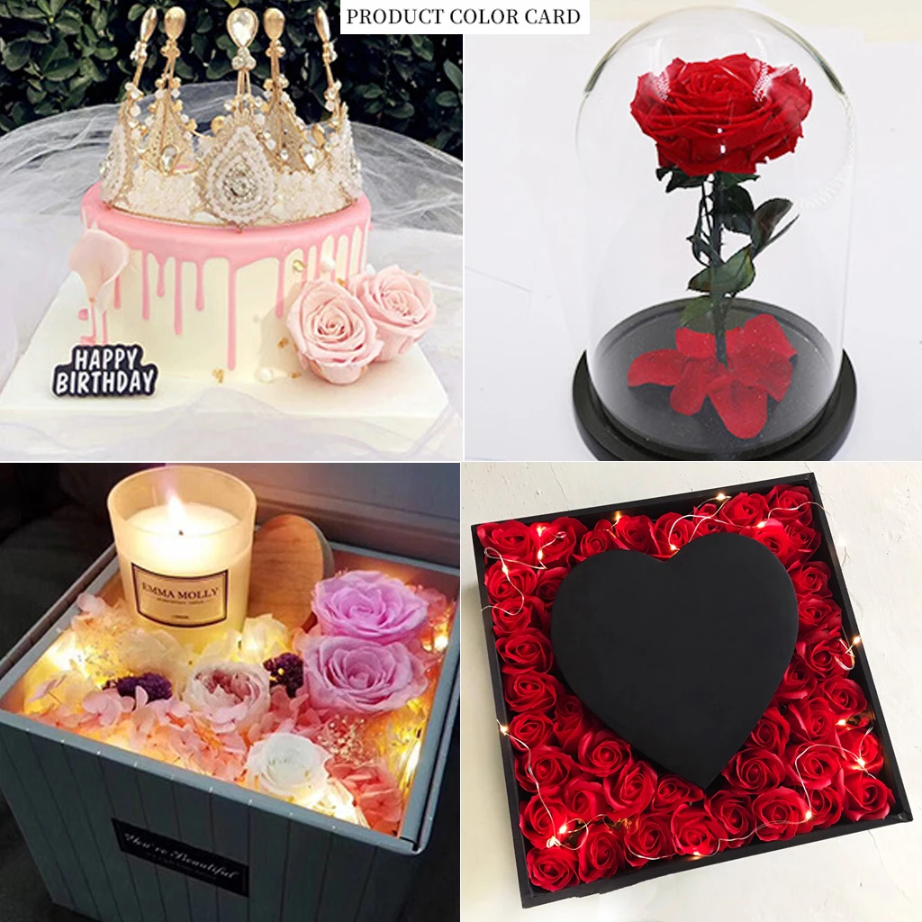 Натуральные консервированные цветы бессмертная Роза подарок на день Святого