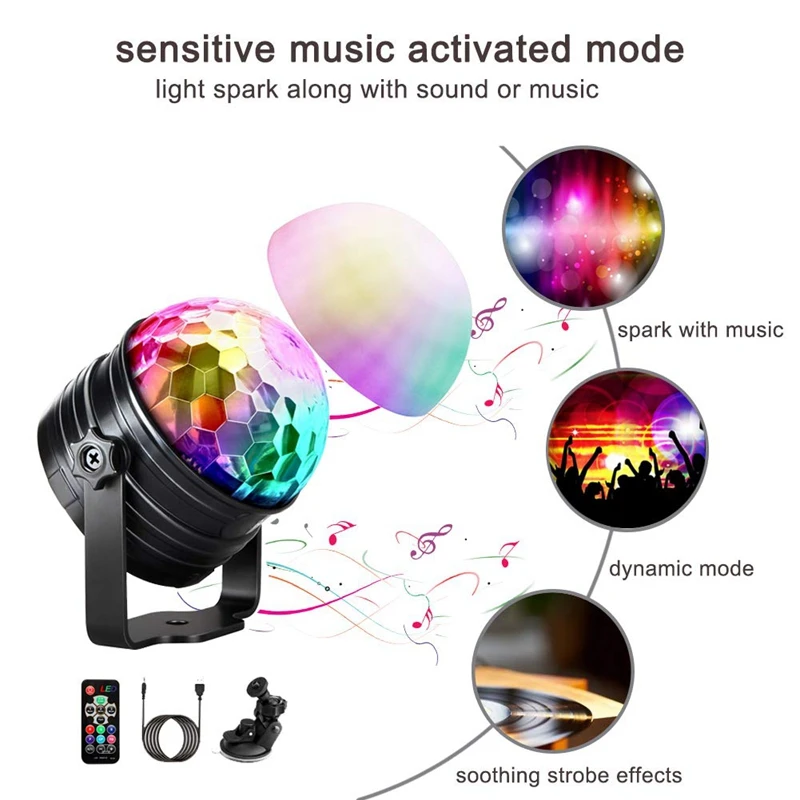 5 Вт сцены 4 Цвет RGB звуковая активация чешское стекло диско шар стробоскоп DJ для