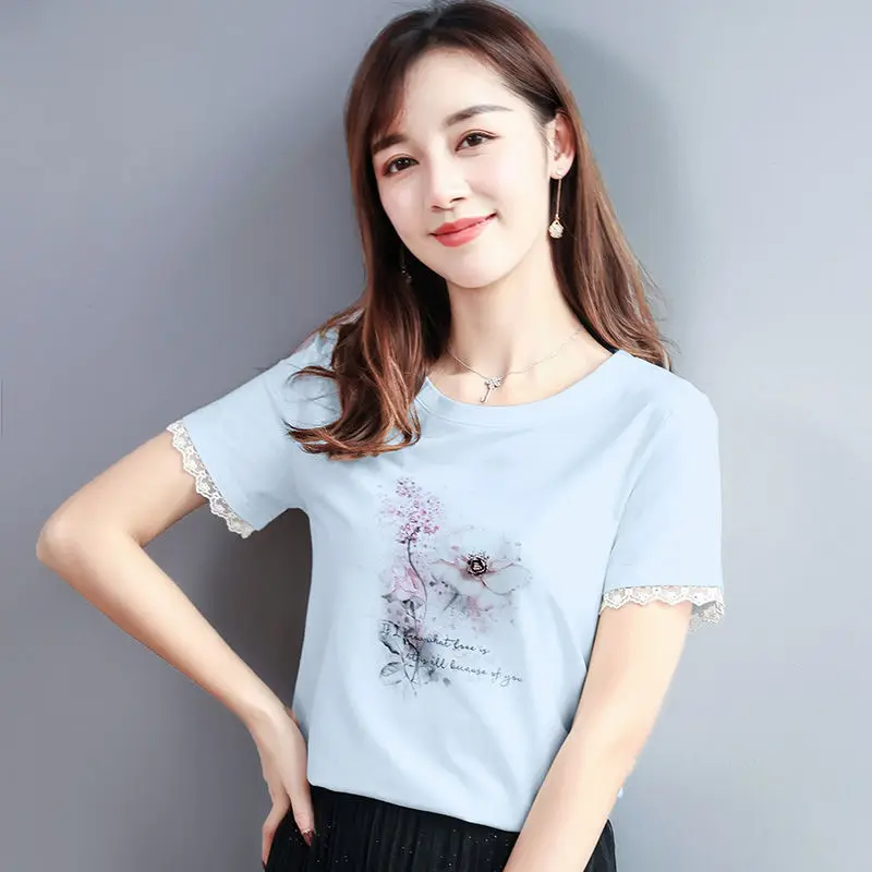 

Oversized t-shirt Summer short sleeve T-shirt girls' new Harajuku junior high school girls' loose size T-shirt half sleeve top
