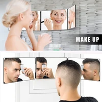 retractable hanging three sided folding makeup mirror mens tri folding mirror shaving and hairdressing mirror