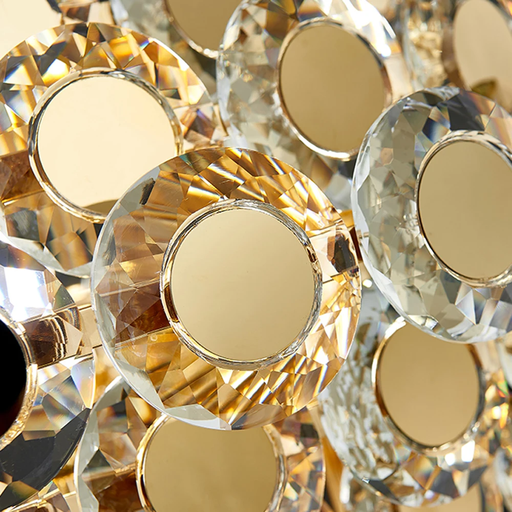 

Lustre Design Gold Chandelier Crystal Lamp AC110V 220v LED Suspension Luminaire Dining Room Cristal Fixtures