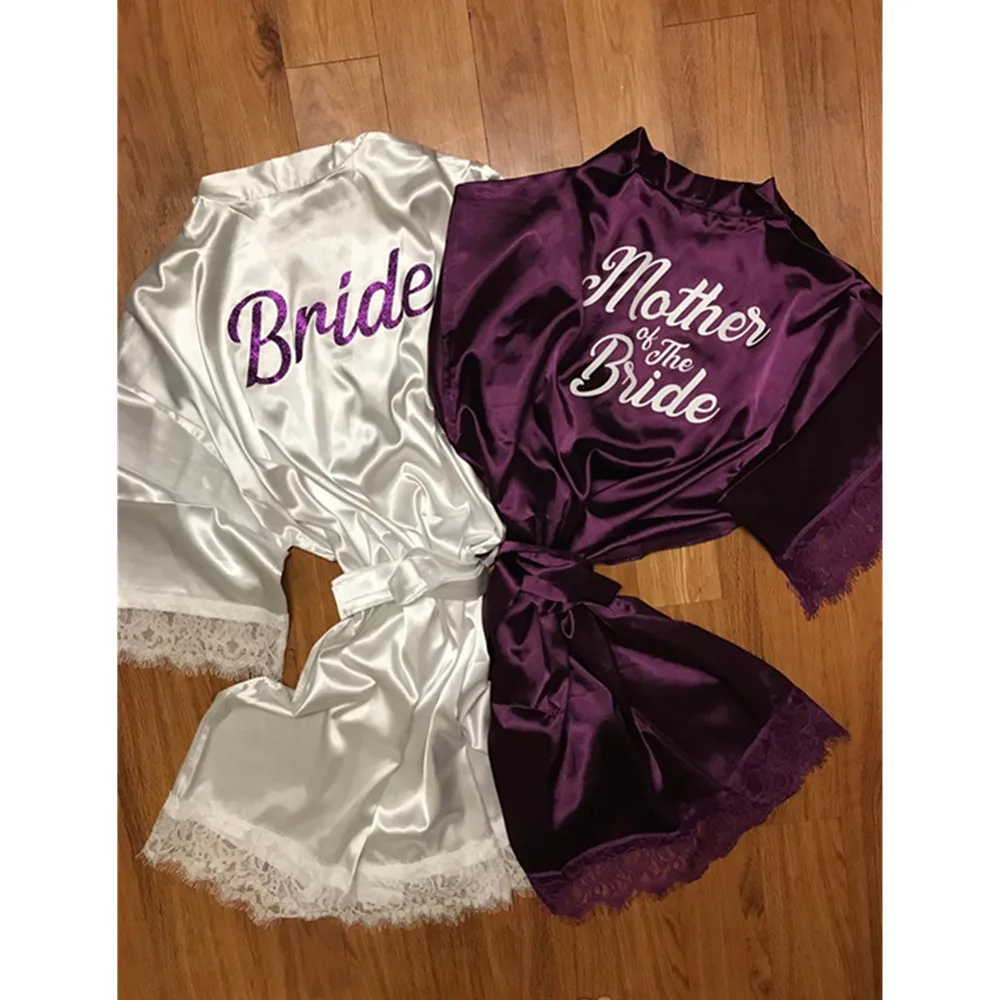 Свадебные вечерние Халаты бордового цвета кружевная ночная рубашка с