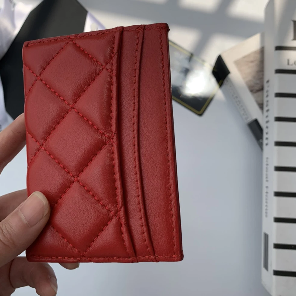 

2021 Classic Luxury Designer Credit Card Holder Men's And Women's Same Wallet Sheepskin Coin Purse