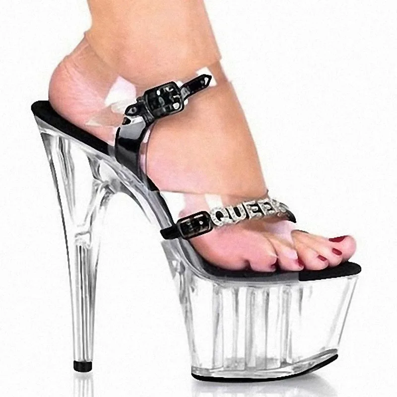 LAIJIANJINXIA 15CM High Heels Platform Transparent Sexy Sandals Nightclub Party Dancing Shoes Romantic Ladies Pole Dance | Спорт и