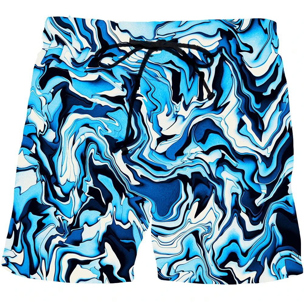 

Men's Pigment Graphic Beach Shorts 3D Pattern Art Color Boardshorts Psychedelic Paint Short Pants Abstract Halloween Bottoms