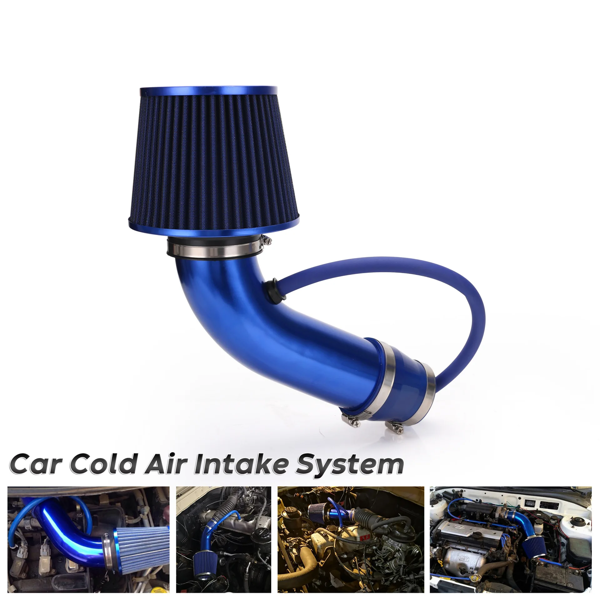 

Full Set 3" 76mm Car Cold Air Intake System Turbo Induction Pipe Tube Kit With Air Filter Cone High Flow Performace Racing DIY