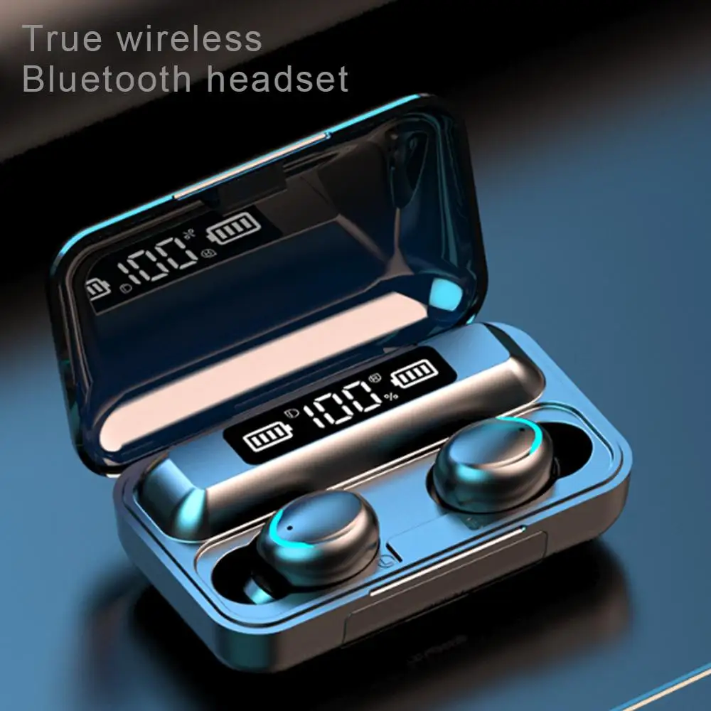 Mini F9 Беспроводные Bluetooth 5 0 стерео наушники светодиодный дисплей питания