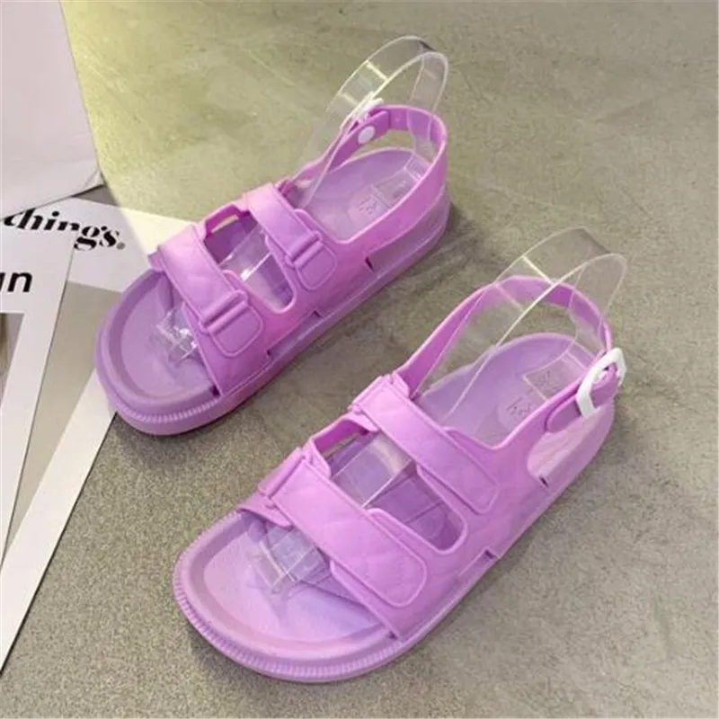 

New summer bottom sandals womens large size buckle comfortable platform sandals womens slippers fashion casual women shoe slides