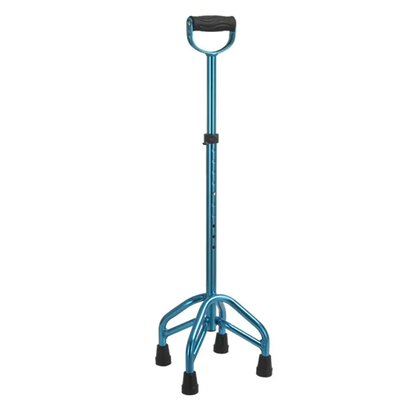 Walking Aid Aluminum Alloy 10 Gears Height Adjustable 4-Legged Telescopic Crutches For Elderly Stroke Hemiplegia Health Care