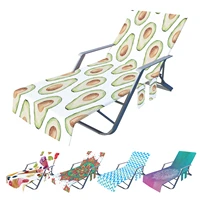 beach chair cover pool sun lounger cover with side storage pocket beach chair cover beach towel sunbath lounger chair mat