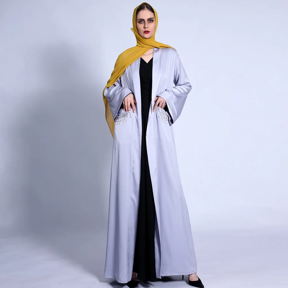 

Ramadan Eid Open Abaya Dubai Kimono Cardigan Muslim Hijab Dress Kaftan Turkey Islam Clothing Abayas For Women Robe Longue Femme