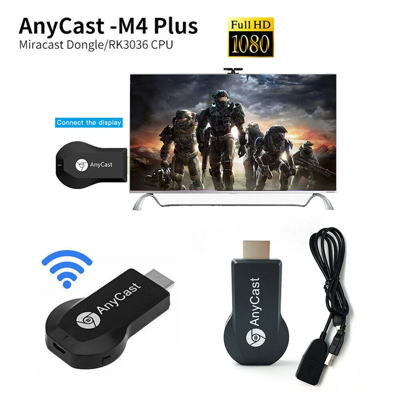 

AnyCast M4 Plus WiFi Receiver Airplay Display Miracast HDMI-compatible Dongle TV DLNA 1080P