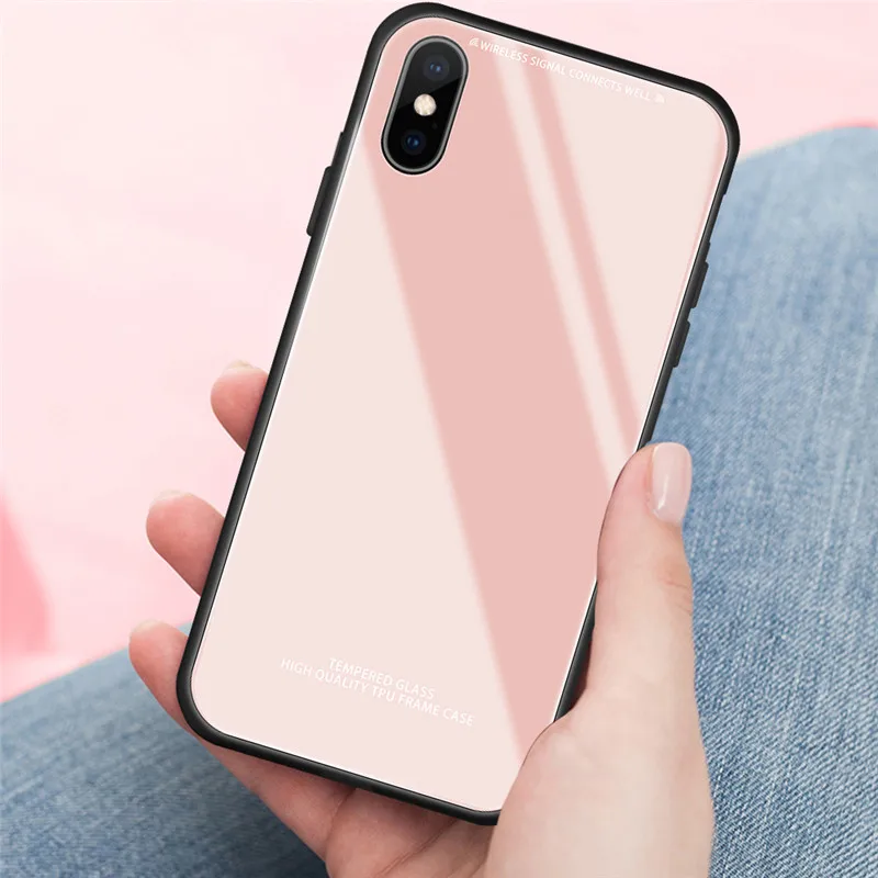 Роскошный чехол из закаленного стекла для телефона iPhone XSMax caes Apple iphone X XS XR 8 7 6 6S plus