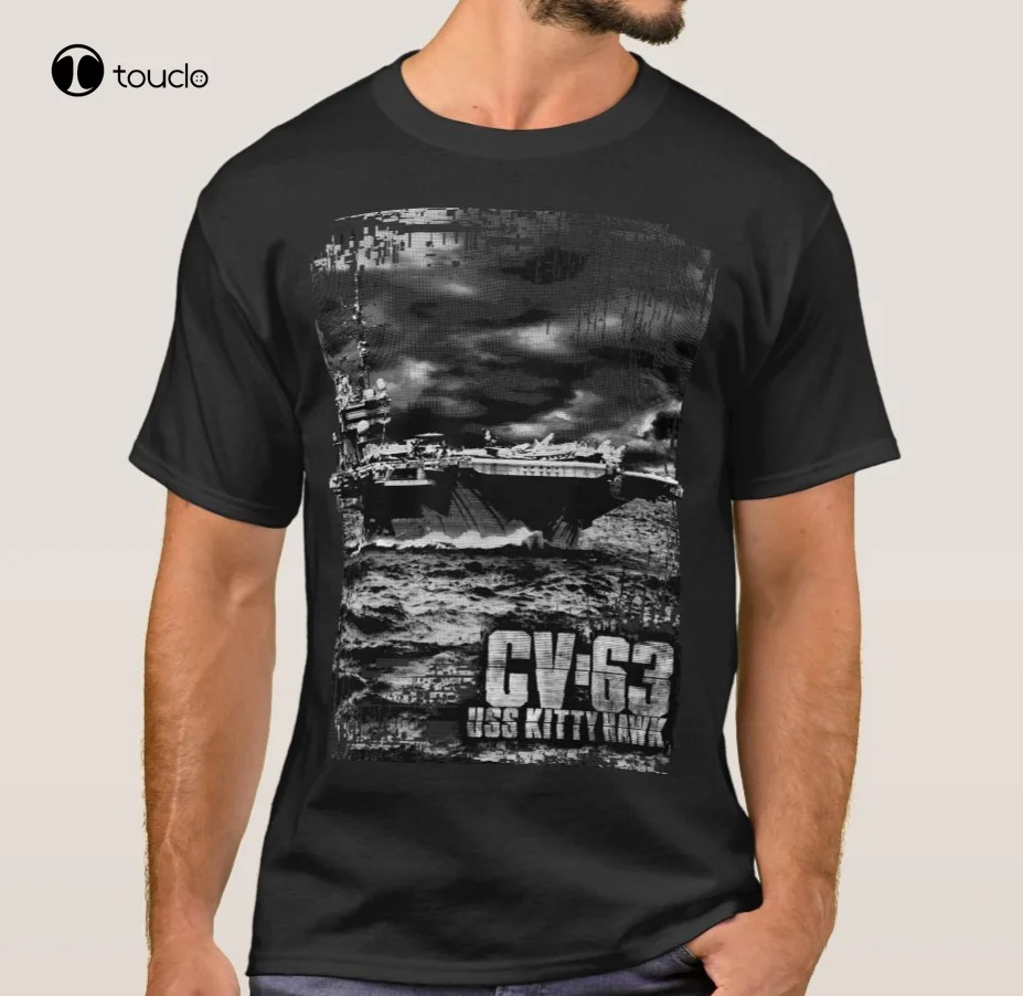 

Футболка для переноски летательных аппаратов Uss Cv-63 Kitty Hawk. Летняя Хлопковая мужская футболка с коротким рукавом и круглым вырезом, новинка, ...