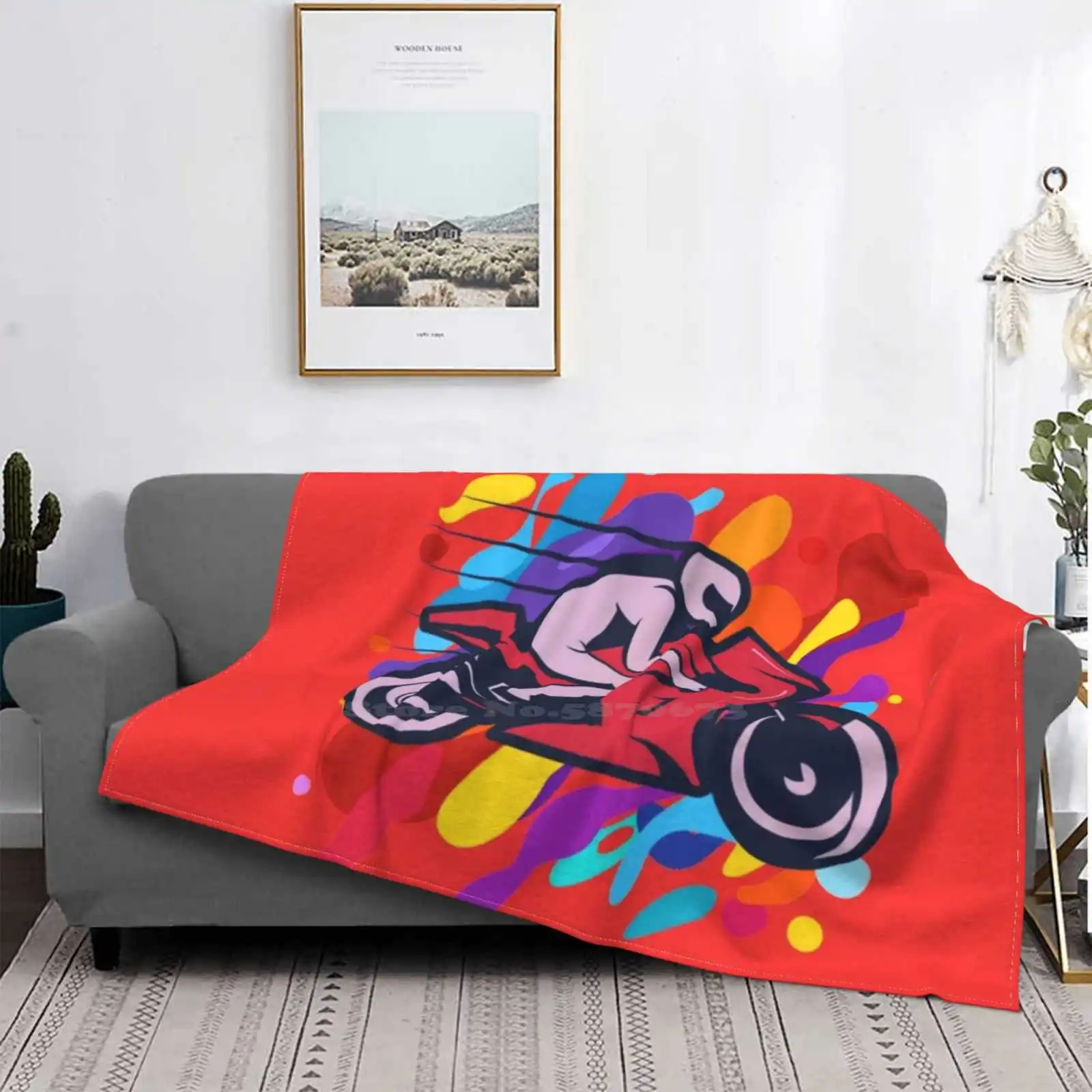 Высококачественное теплое фланелевое одеяло для гоночного велосипеда с