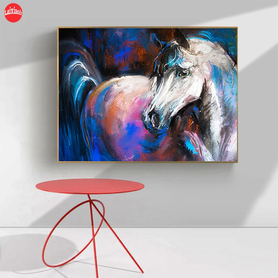 

5D DIY Diamond Painting Abstract art, colorful horse Hot selling home art cross stitch full embroidery mosaic painting