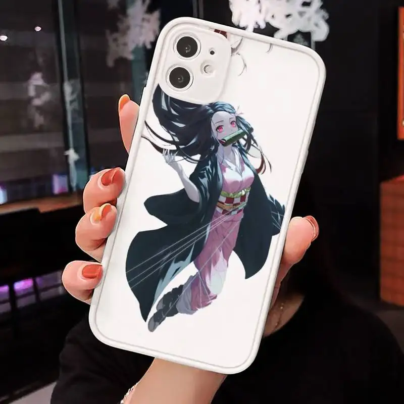 

Kimetsu No Yaiba Demon Slayer Anime Phone Case Clear matte transparent For white iPhone 7 8 x xs xr 11 12 pro plus max mini